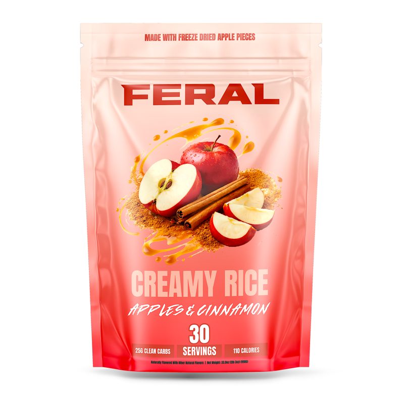 Feral Supplements のクリームオブライス(アップル&シナモン味)のパッケージ